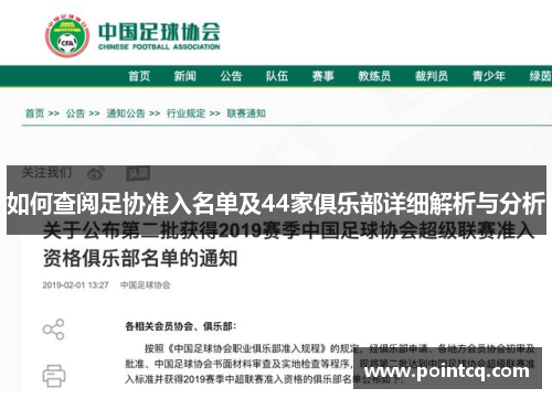 如何查阅足协准入名单及44家俱乐部详细解析与分析